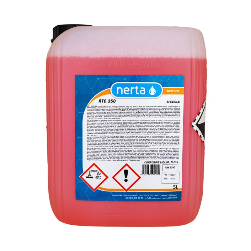 Nerta ATC 350 - Мощен киселинен почистващ препарат за почистване на цимент, бетон, варов разтвор 5 л