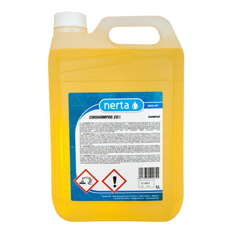 Nerta Car Shampoo 20% - авто шампоан за ръчно миене на автомобили 5 л